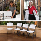 Lifetime Combo Set of (4) 8 - Foot Rectangle Folding Tables & (32) Chairs, Indoor/Outdoor Use, White (80147) - image 13