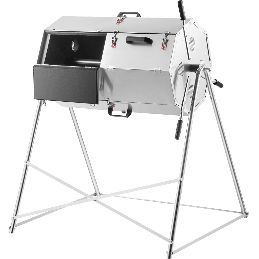 Premium 33 Gallon Steel Outdoor Compost Tumbler Bin With Dual-Chamber - image 9