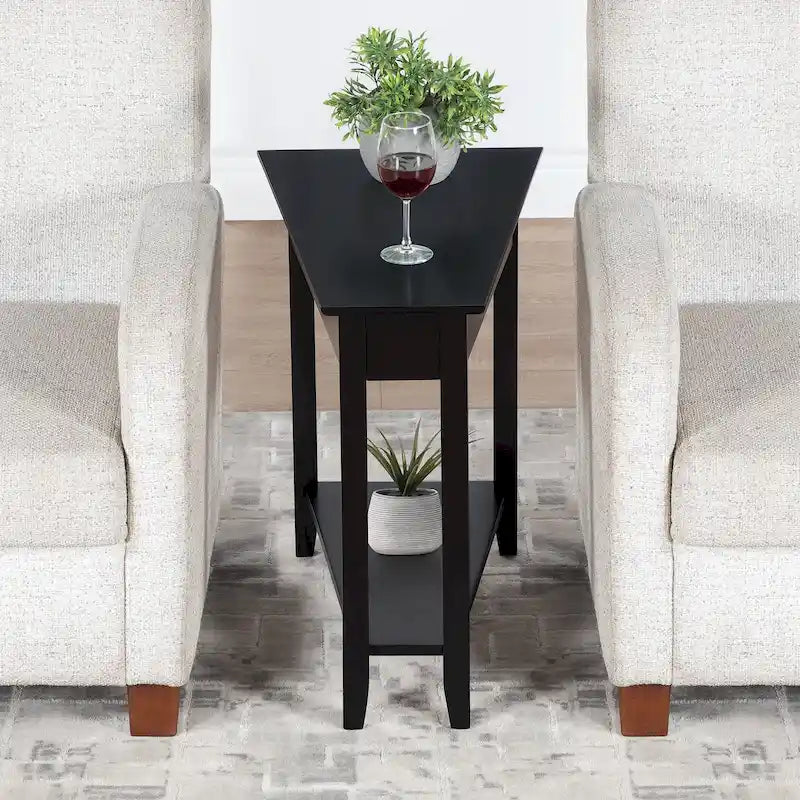 American Heritage Wedge End Table with Shelf by Convenience Concepts - image 2