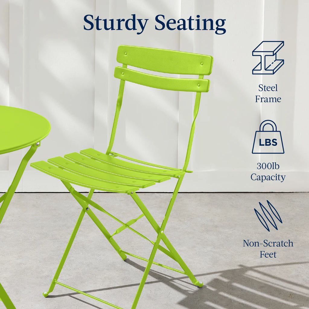 Best Choice Products 3-Piece Small Bistro Set, Folding Patio Furniture Set of 2 Chairs and Table - Black - image 43