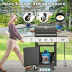 Upgraded 4 Burner BBQ Propane Gas Grill with Cast Iron Grates & Side Stove, 44,000 BTU Stainless Steel Burner Barbecue Grill for Patio, Camping, Outdoor Cooking. - image 45