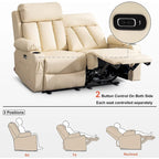 MCombo Faux Leather Electric Reclining Sofa with Heat and Massage - Models 6095/6075/6077 - image 13