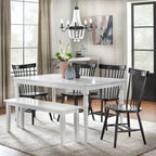 Set of 2 Spindle Back Dining Chairs Solid Rubberwood Farmhouse Style - image 17