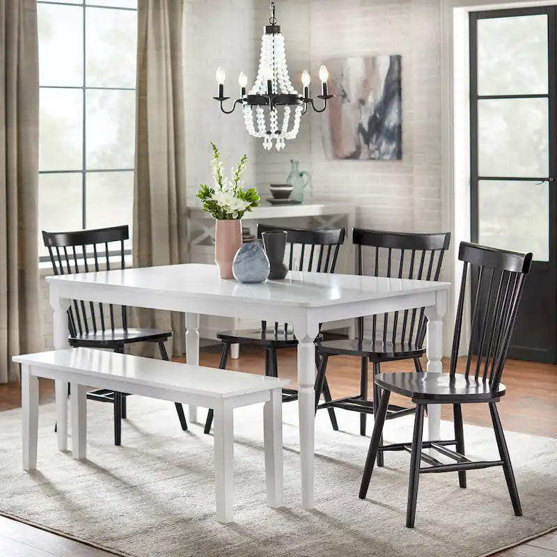 Set of 2 Spindle Back Dining Chairs Solid Rubberwood Farmhouse Style - image 17