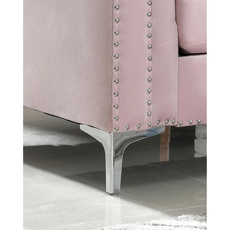 Velvet Button-Tufted Pompano Loveseat - image 35