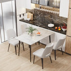 Contemporary Kitchen Table with Metal Frame and Sintered Stone Top - image 14