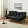 Mainstays Memory Foam Futon, Black Faux Suede Fabric - image 1
