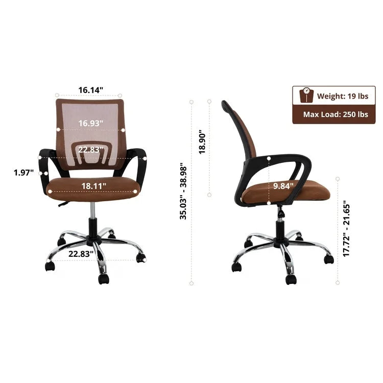 Adjustable Ergonomic Office Chair with Breathable Mesh, Lumbar Support, and 360-Degree Swivel Wheels for Enhanced Mobility - image 5