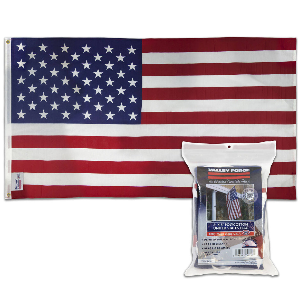 Valley Forge - USS-1 - American Flag 36 in. H x 60 in. W - image 1