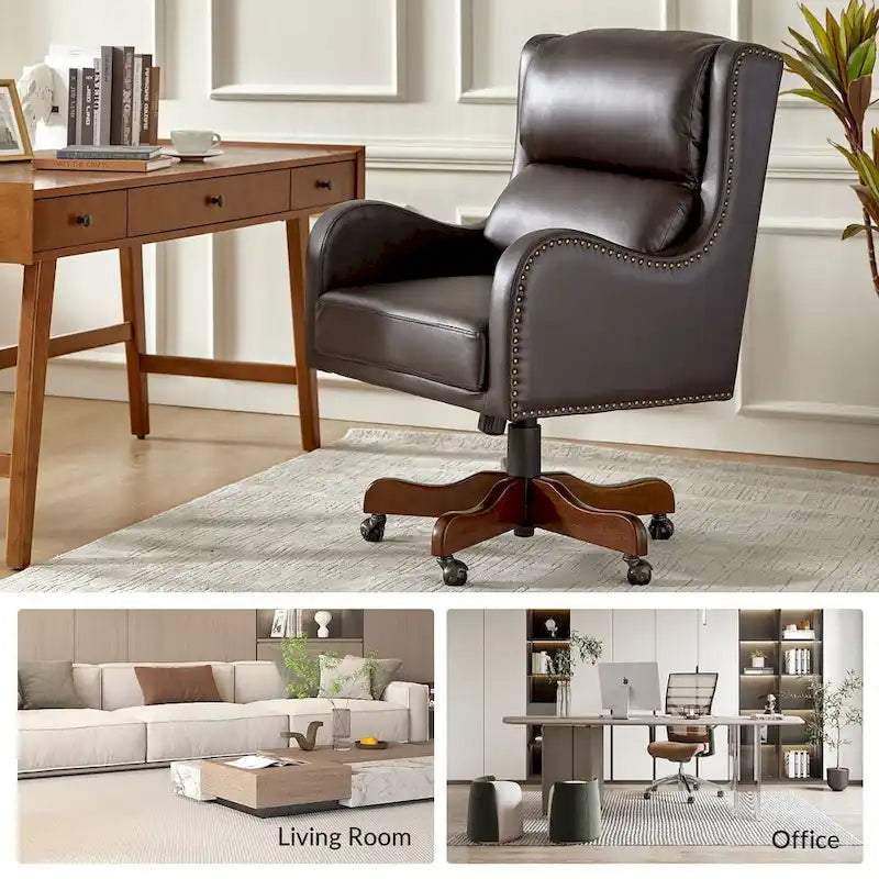 HULALA HOME Pete Adjustable Height Faux Leather Swivel Executive Chair with Tilt Mechanism - image 14