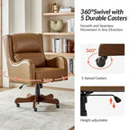 HULALA HOME Pete Adjustable Height Faux Leather Swivel Executive Chair with Tilt Mechanism - image 3
