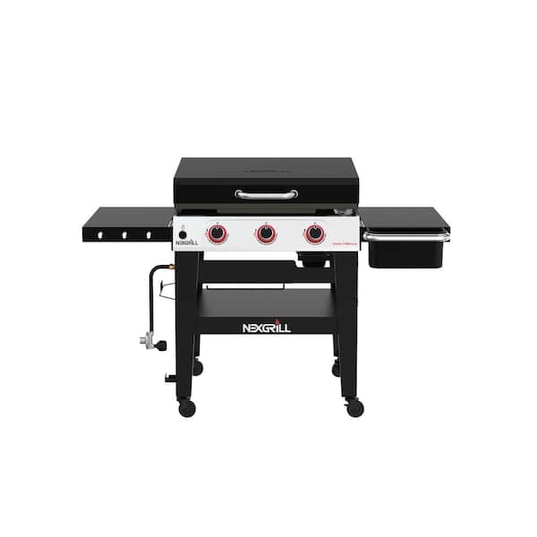 Daytona 3-Burner 30 in. Propane Gas Griddle in Black with Lid - image 1