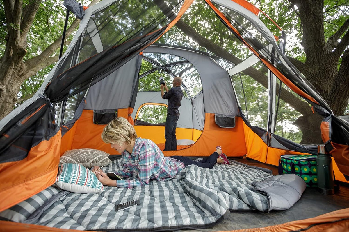 CORE Straight Wall Cabin Tents / 10 Person / 11 Person / 12 Person Large Multi Room Family Tents for Car Camping & Outdoor Adventures - image 34
