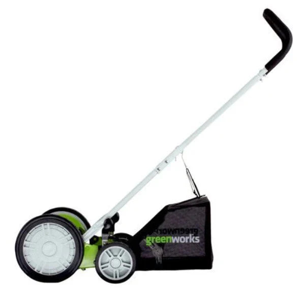 Greenworks 20-inch 5-Blade Push Reel Lawn Mower with Grass Catcher, 25072 - image 1