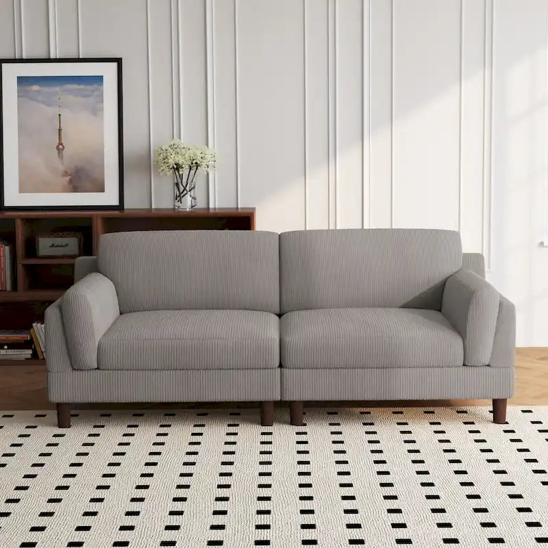 90-Inch Oversized Corduroy Sofa for Living Room with Reversible Cushions - image 31