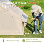 NAIZEA Tent for Camping with Pump - Air Glamping Tents, Easy Setup Blow up Tent, Waterproof Oxford Inflatable Tent, 4 - 6 Person Cabin Tent with Mesh & Chimney Window - image 13