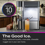 Countertop Nugget Ice Maker with Side Tank / Ice Machine with WiFi Connectivity / Smart Home Kitchen Essentials / Stainless Steel - image 45