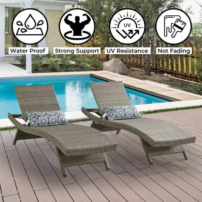 All Weather Wicker Chaise Lounge - Set of 2 - image 9