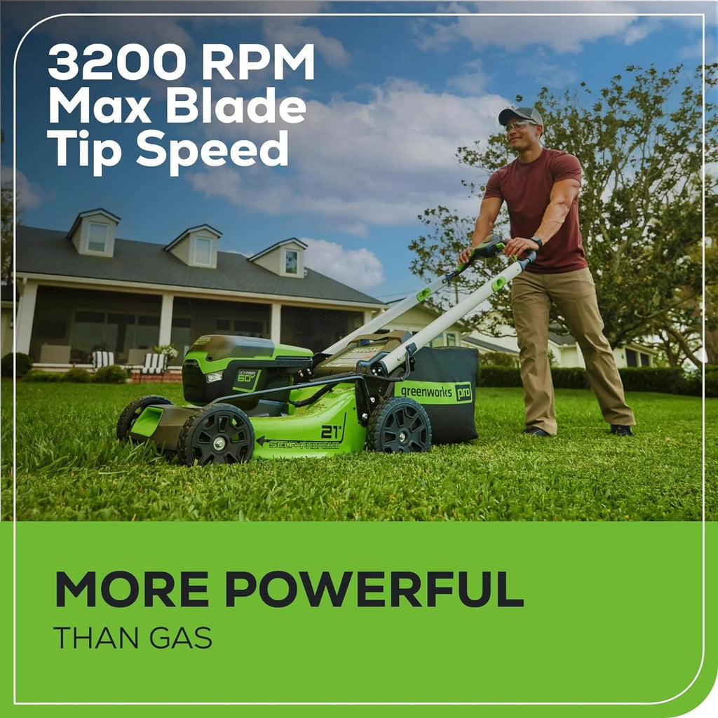 Greenworks 60V 21” Cordless (Self-Propelled) Lawn Mower , 2 x 4.0Ah Batteries and Dual Port Rapid Charger  sgtnighsdesigns - image 4