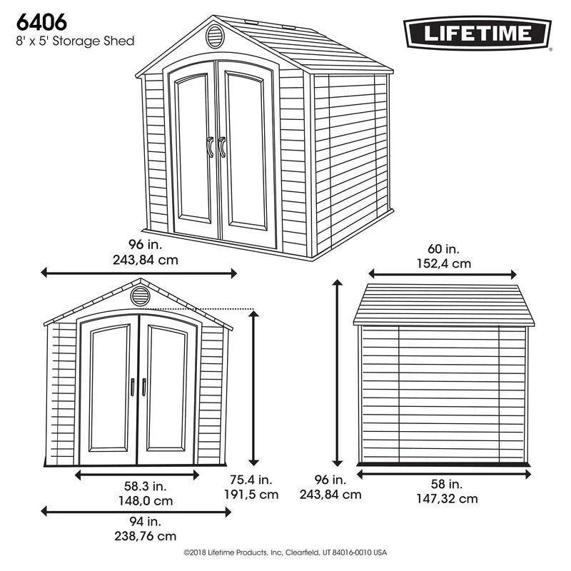 8 ft. W x 5 ft. D Plastic Storage Shed - image 6