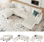 Modular Sectional Sofa, Convertible U Shaped Sofa Couch with High Density Memory Foam, 6 Seat Comfy Modular Sofa Couch for Living Room, Modern U Shaped Sectional Sofa, Dimgrey - image 13