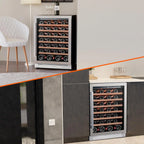 24'' Wine Cooler Refrigerator - 46 Bottle Wine Fridge Dual Zone with Modern Touch Intelligent Digital 40°-65°F Low Noise, Built in or Freestanding Wine Cooler for Home and Kitchen - image 26