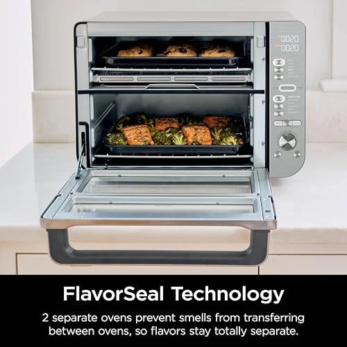 Ninja Countertop Oven Double Stack XL & Air Fryer with Pro Cook System, 12 in 1, Flexdoor, FlavorSeal, SMART FINISH with DualZone Technology, Air Fryer, Bake, Broil, Reheat, Stainless Steel, DCT651 - image 10