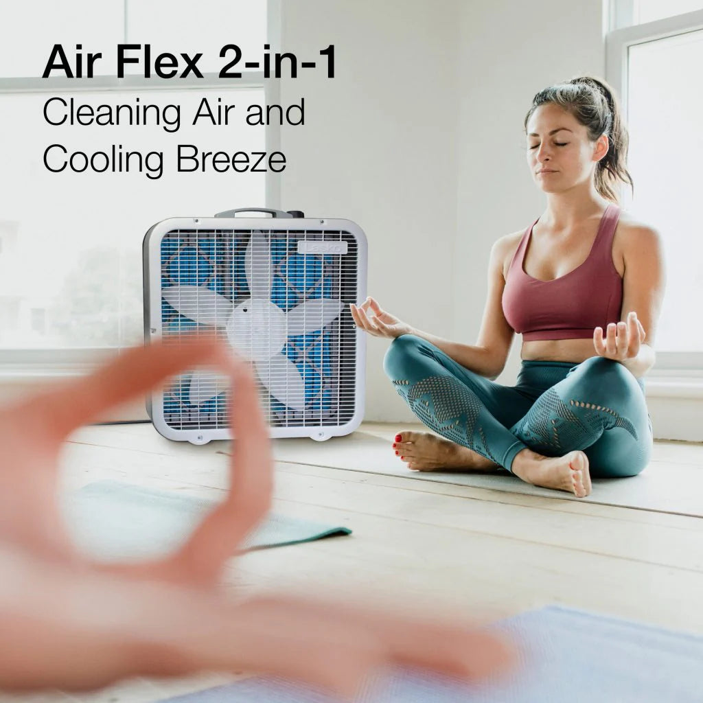 Lasko Air Flex 2-in-1 Box Fan & Air Purifier, 20-Inch, 3 Speeds, White, FF305 - image 4