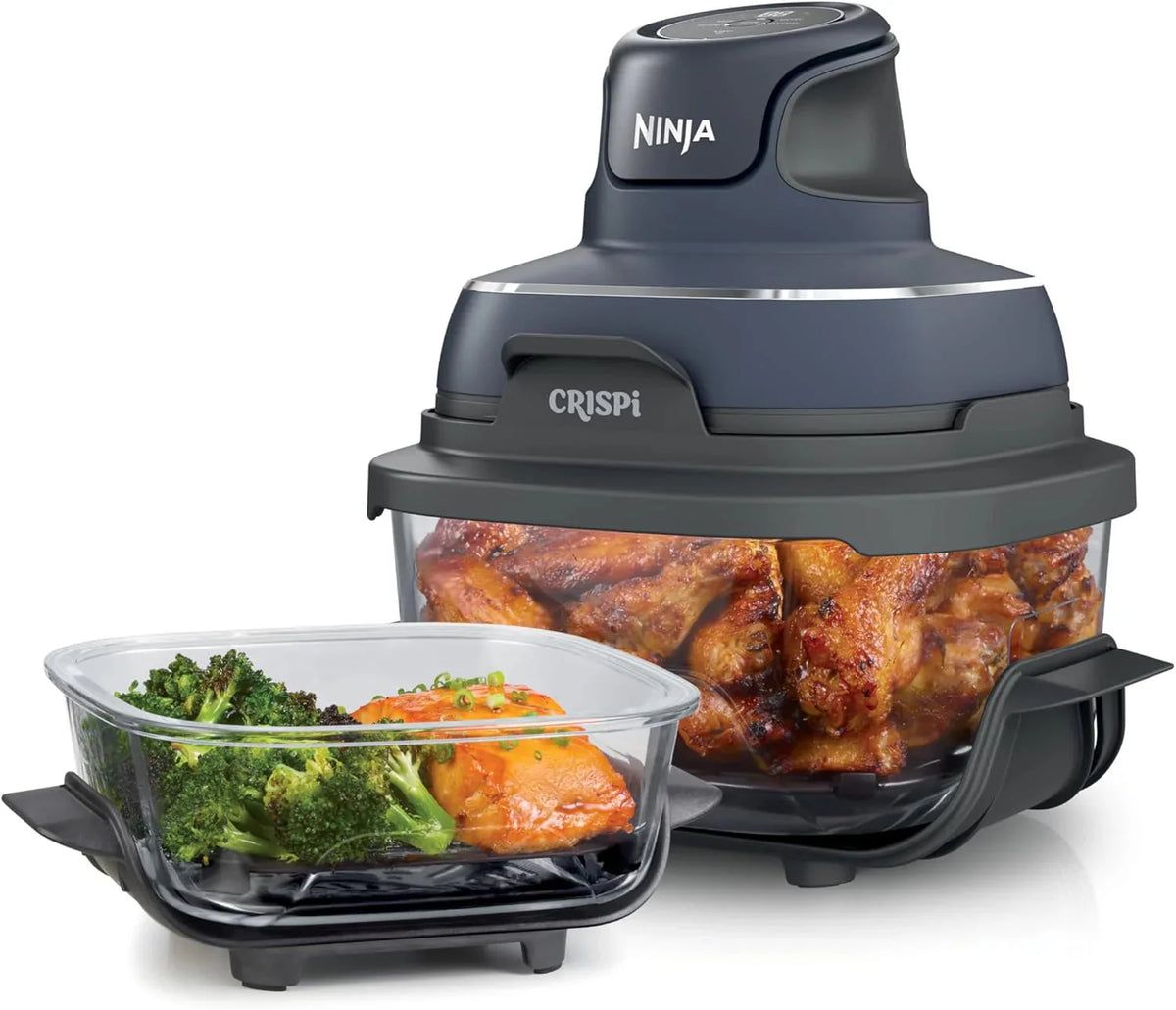 Ninja Crispi 4-in-1 Portable Glass Air Fryer Cooking System, 1500W, 4QT & 6-Cup TempWare Glass Containers with Storage Lids, Microwave, Freezer & Dishwasher Safe - image 1