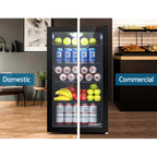 Devanti 98L Bar Fridge Glass Door Mini Fridges Freezer Black - image 7