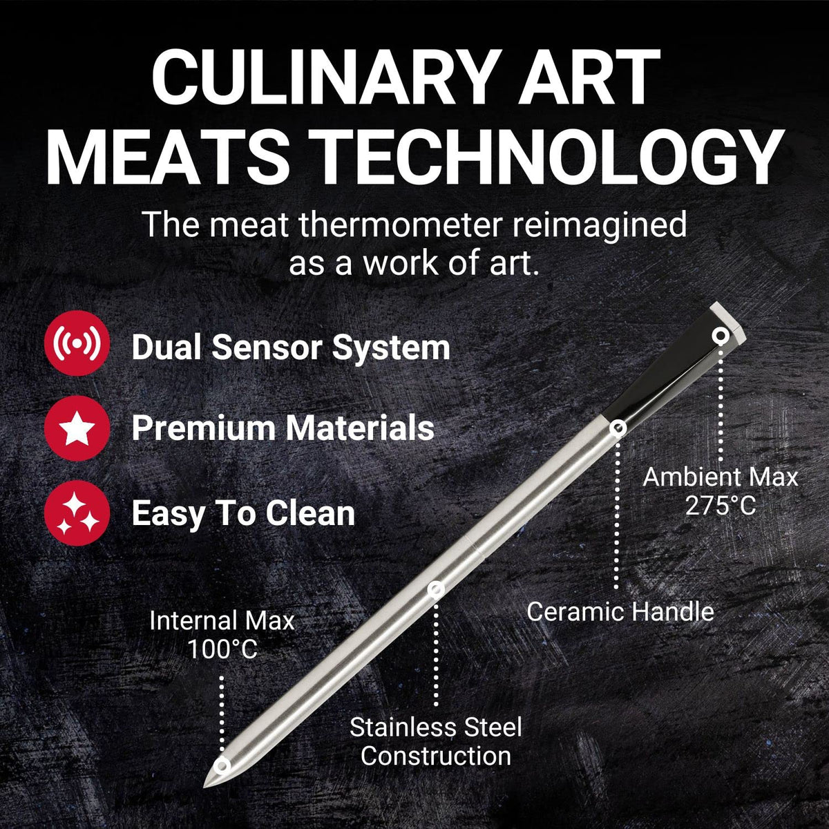 MEATER Plus / Smart Meat Thermometer with Bluetooth / 165ft Wireless Range / for The Oven, Grill, Kitchen, BBQ, Smoker, Rotisserie - image 5