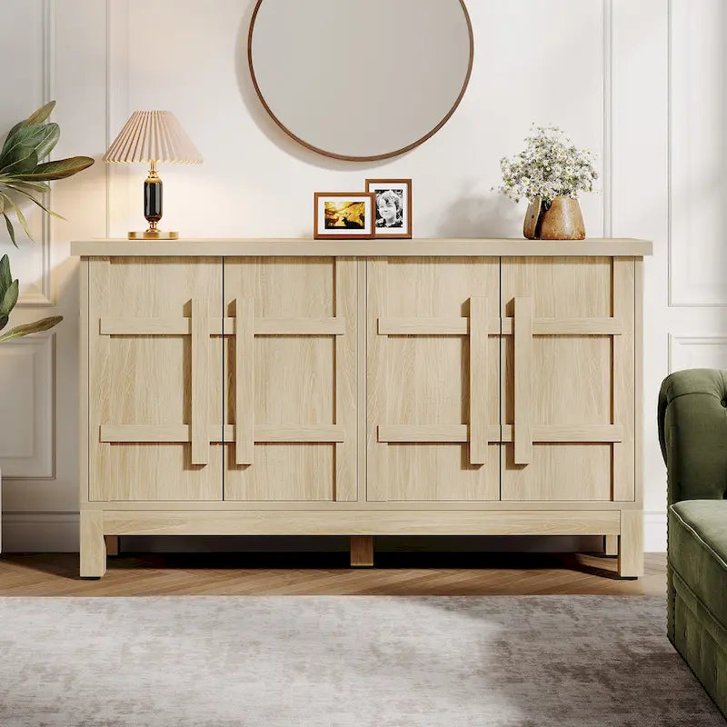 55-Inch Rustic Wood Farmhouse Buffet Cabinet with Ample Storage - image 8