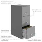 Space Solutions 18" Deep 3 Drawer Smart Letter Width Vertical File Cabinet, Navy - image 15