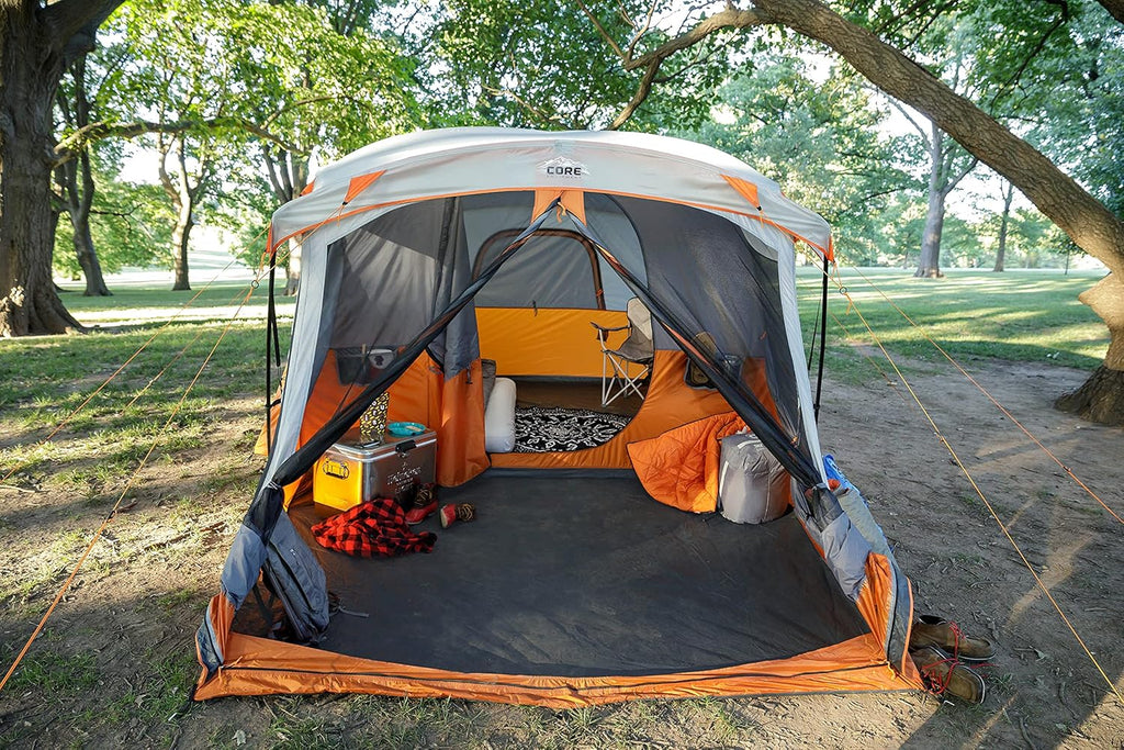 CORE Straight Wall Cabin Tents / 10 Person / 11 Person / 12 Person Large Multi Room Family Tents for Car Camping & Outdoor Adventures - image 29