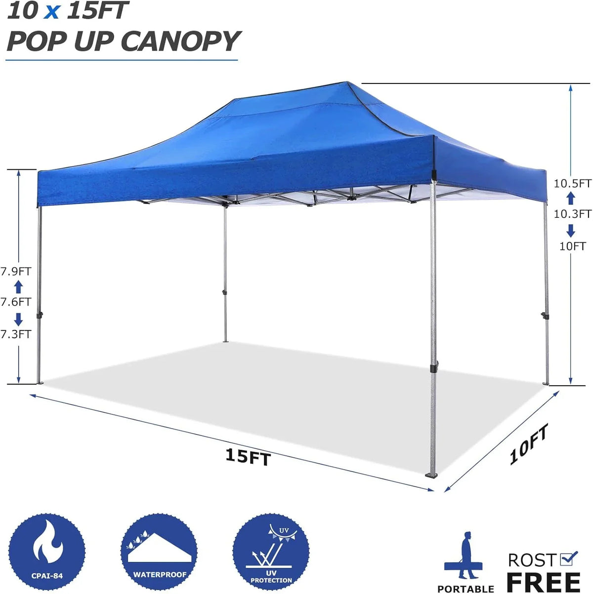COBIZI 10x20 Heavy Duty Pop up Canopy Tent with 6 sidewalls Easy Up Commercial Outdoor Canopy Wedding Party Tents for Parties All Season Wind & Waterproof Gazebo with Roller Bag,Black(Frame Thickened) - image 199