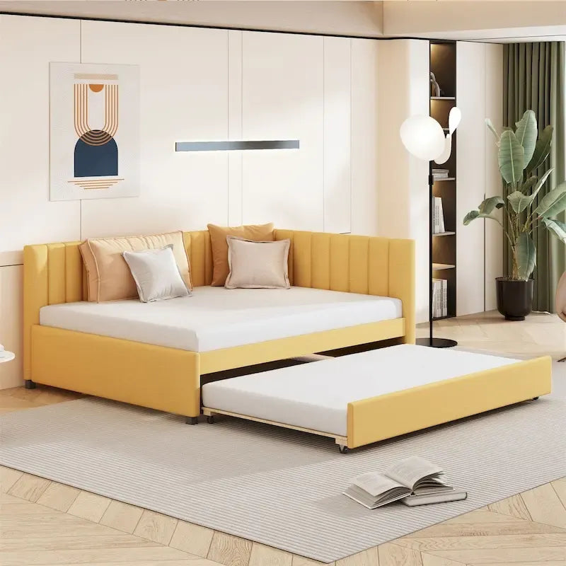 Merax Upholstered Full-Size Daybed with Trundle Feature - image 6