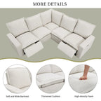 Linen Upholstered Power Recliner L-Shaped Sectional Sofa with USB Port - Soft Home Theater Seating for Living Room - image 7