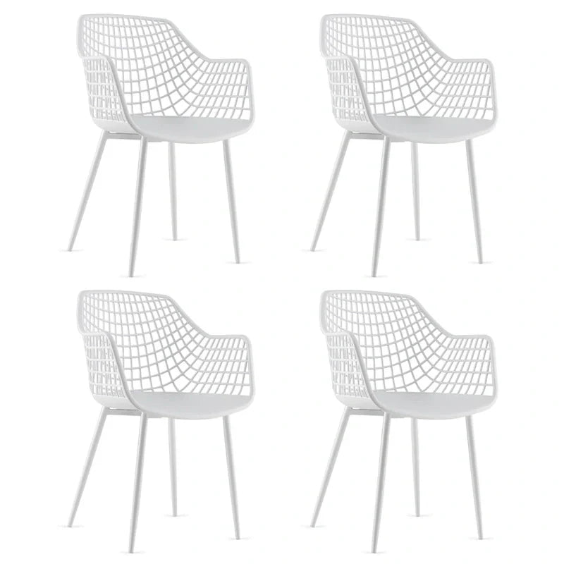 Set of 4 Modern Plastic Shell Dining Chairs with Metal Legs by Costway - image 5