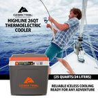 Ozark Trail 26QT electric Cooler 12V Portable Travel Beach Camping Picnic Insulated Cooler 30 Cans Iceless 24L, Grey - image 9