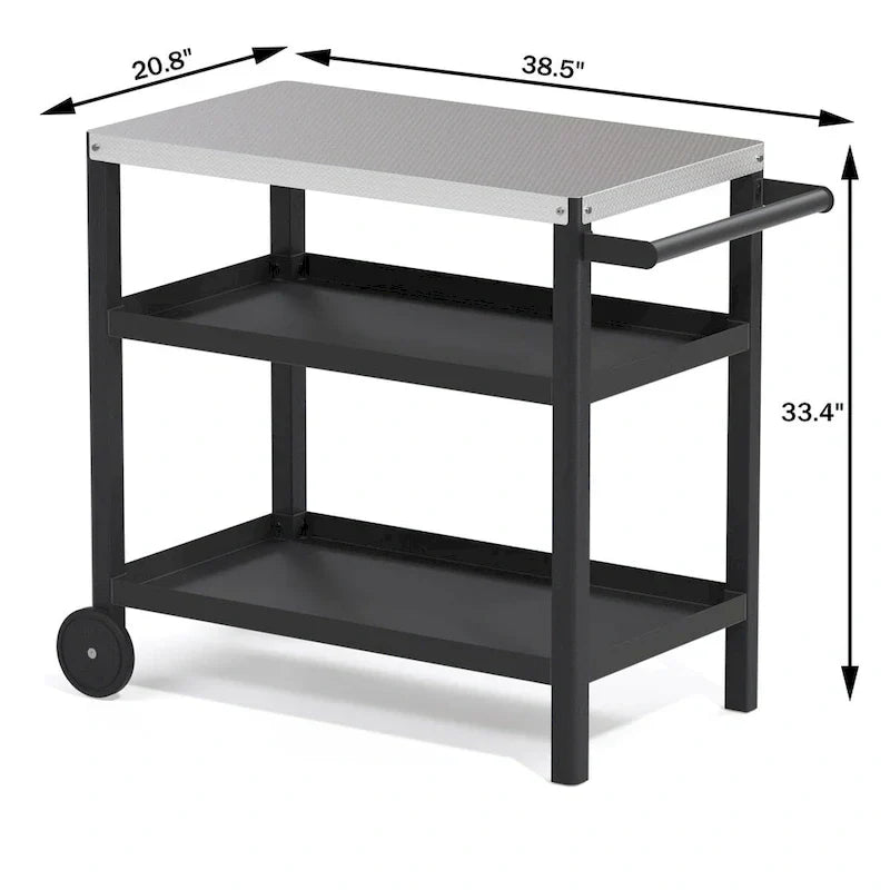 Portable Kitchen Island Grill Cart for Patios - image 5