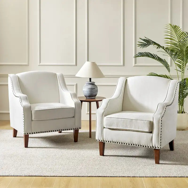 Set of 2 Lucretius Armchairs with Nailhead Trim by HULALA HOME - image 4