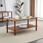 39-Inch Coffee Table with Two-Tier Design and Rubberwood Legs - image 18
