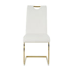 4-Piece Modern Faux Leather Dining Chair Set with Gold Metal Legs and Padded Seats - image 9
